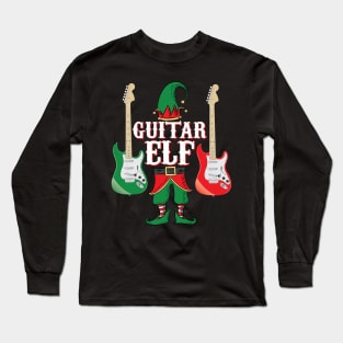 Guitar Elf - Christmas Gift Idea for Guitarists graphic print Long Sleeve T-Shirt